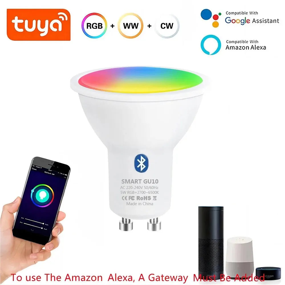 Smart RGB LED Bulb GU10 | 9W | WiFi & Bluetooth | Tuya Smart Life