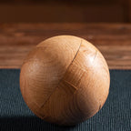 Wooden Kongming Lock Puzzle - Round Ball Shaped 3D Brain Teaser, Intelligence Toy for Adults & Kids