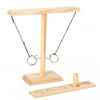 Handmade Wooden Ring Toss Game for Adults - Indoor & Outdoor Hook and Ring Toss Game for Parties, Patio Decor, and Yard Fun