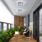 LED Ceiling Light 12W, Crystal Chandelier, Modern Round Design, 6500K (Cool White), Silver