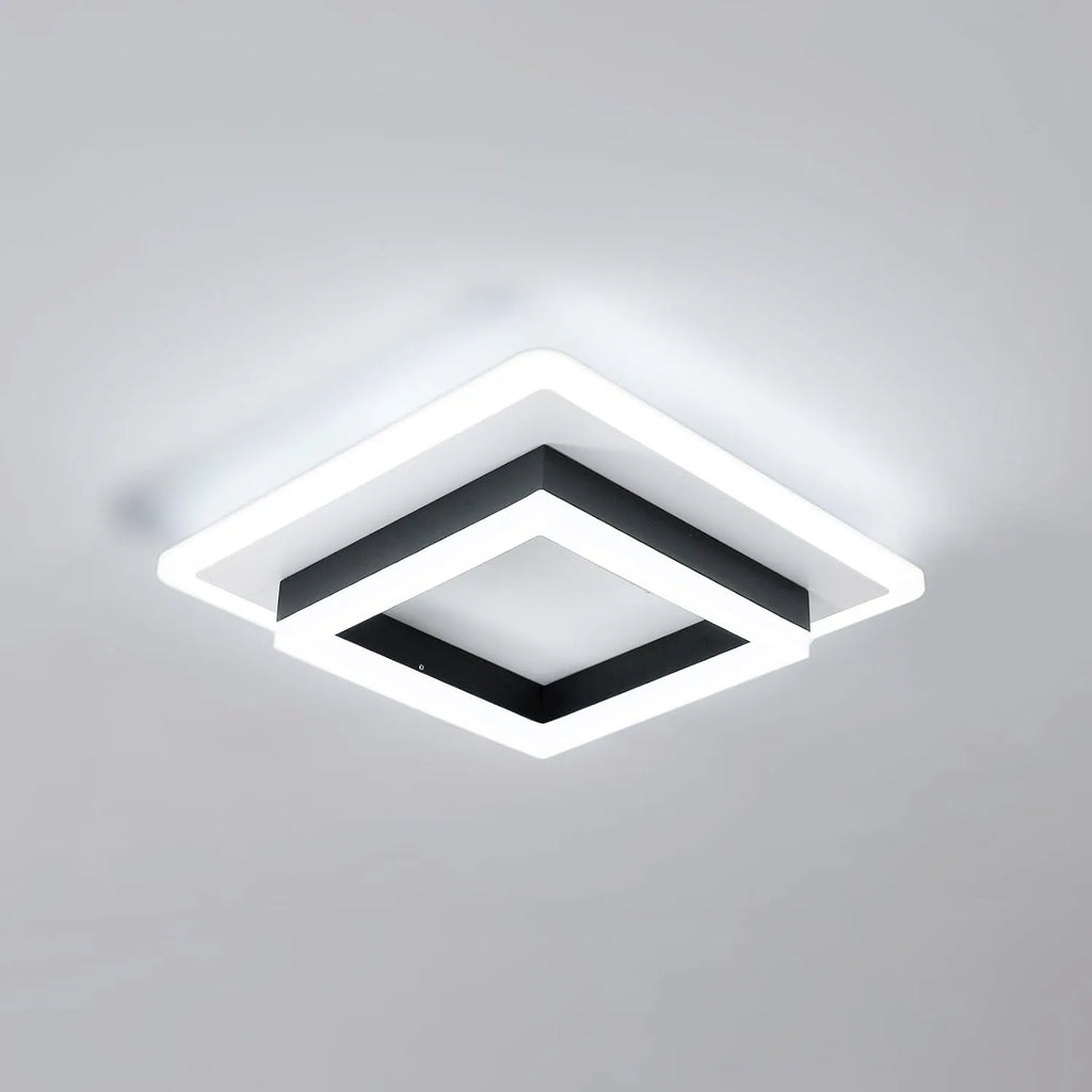 Square LED Ceiling Light, 24W, White Light, for Bedroom, Kitchen or Office
