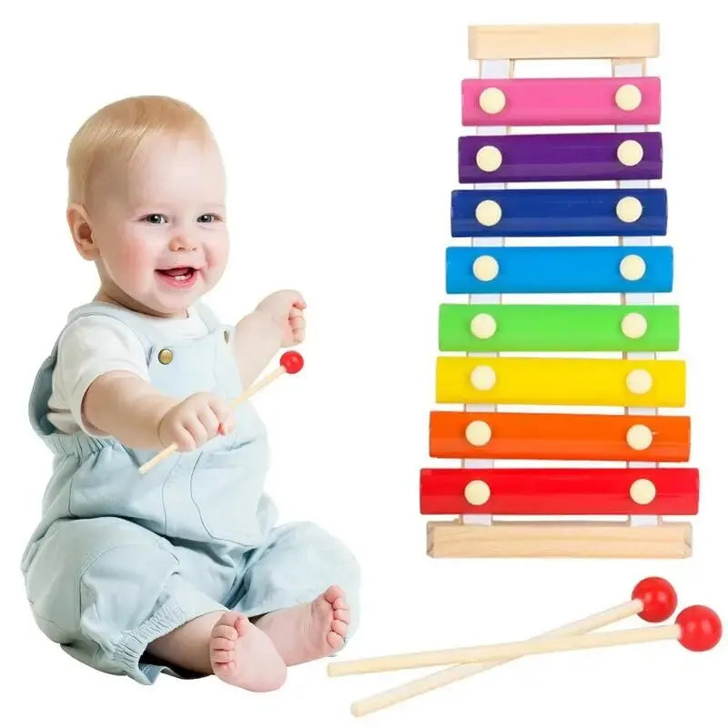 Xilofon din Lemn cu 8 Note - Instrument de Percuție Educațional pentru Copii & Începători | Cadou Aniversar Ideal