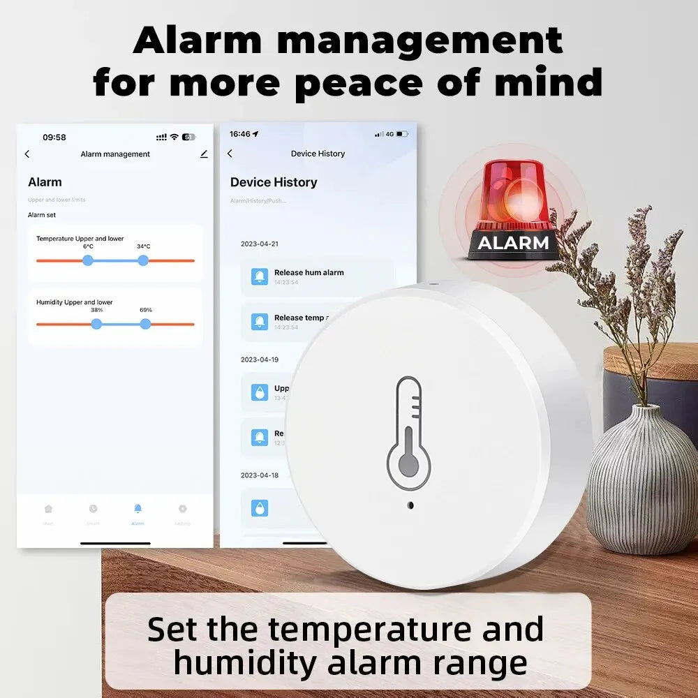 Tuya ZigBee Mini Temperature Humidity Sensor Smart Home Remote Monitor