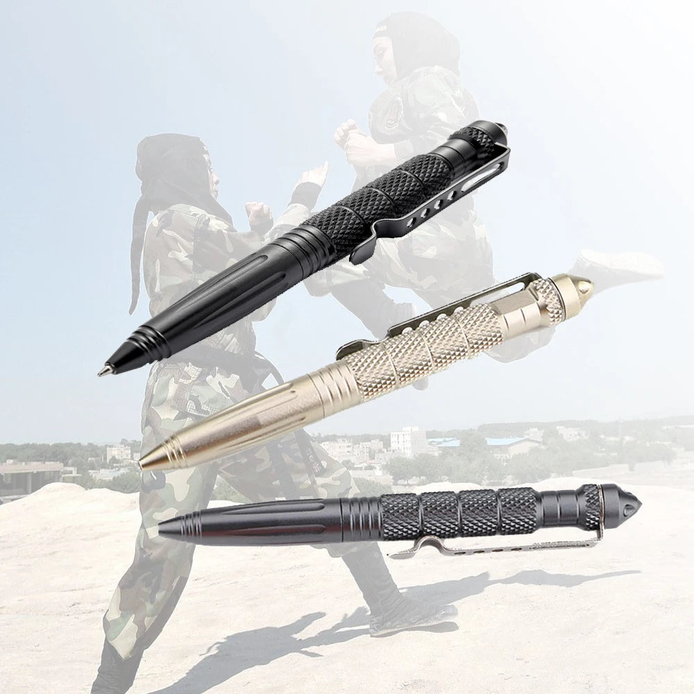 Self-Defense Tactical Pen - Aviation Aluminum Military Pen with Tungsten Steel Head, Glass Breaker, and Anti-Skid Design, Survival Kit Essential