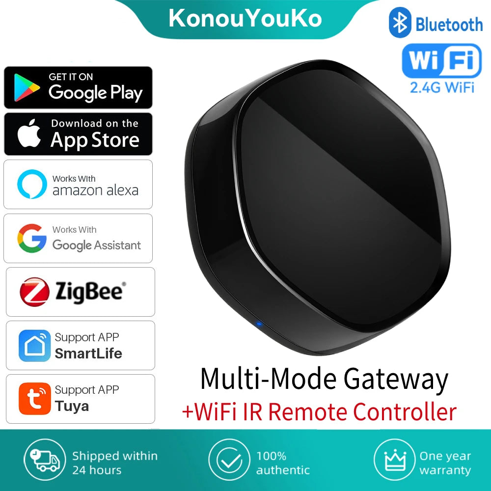 Tuya Smart Life Zigbee 3.0 Multi-Mode Gateway Hub | BLE Mesh | WiFi | IR | Voice Control