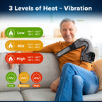Electric Heating Shoulder Massager - 3-in-1 Vibration Massage Brace for Shoulder, Elbow & Knee, Rechargeable Pain Relief & Muscle Relaxation