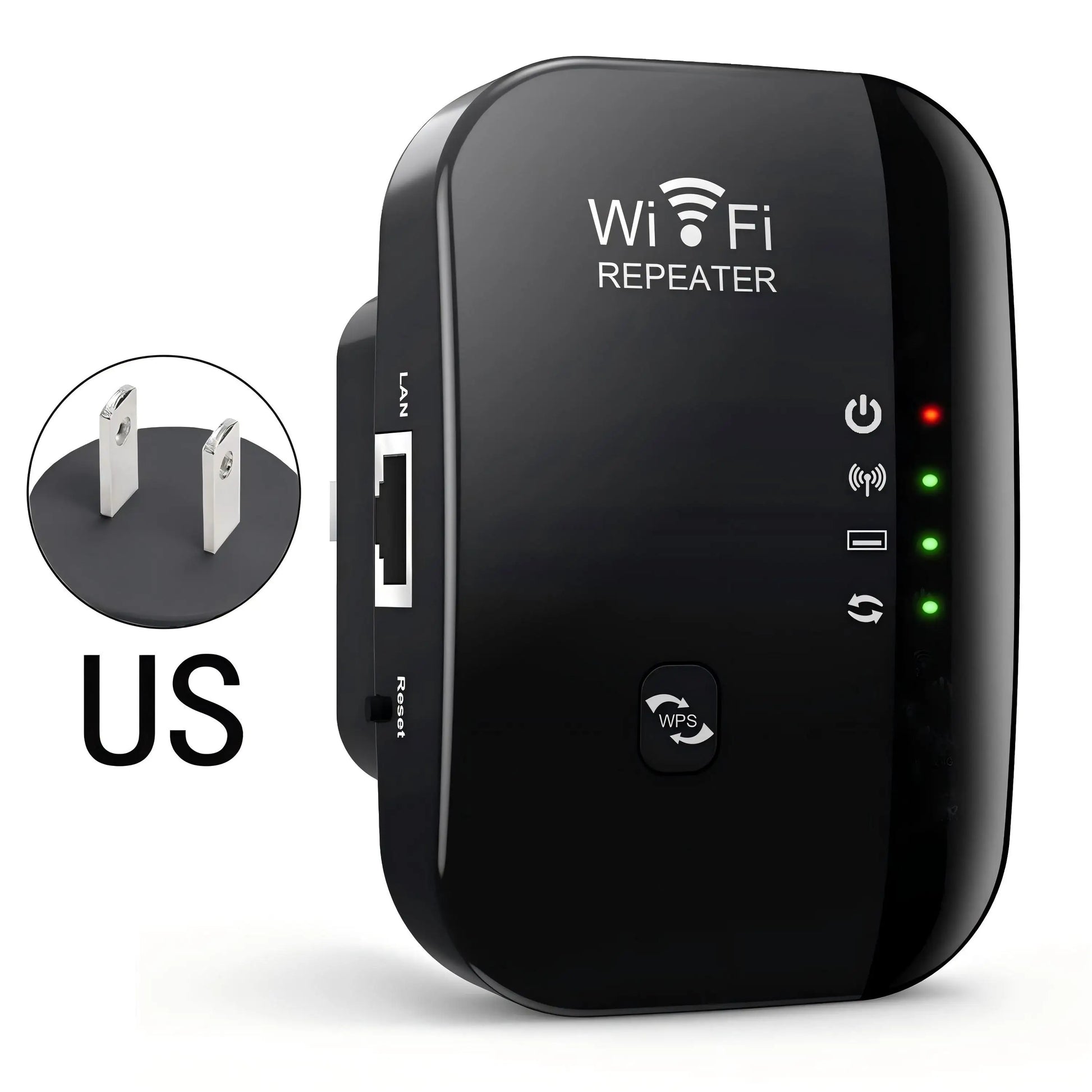 WiFi Repeater Wireless Signal Booster, 300Mbps Network Extender, EU/US Plug Home Router