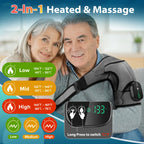 Electric Heating Shoulder Massager - 3-in-1 Vibration Massage Brace for Shoulder, Elbow & Knee, Rechargeable Pain Relief & Muscle Relaxation