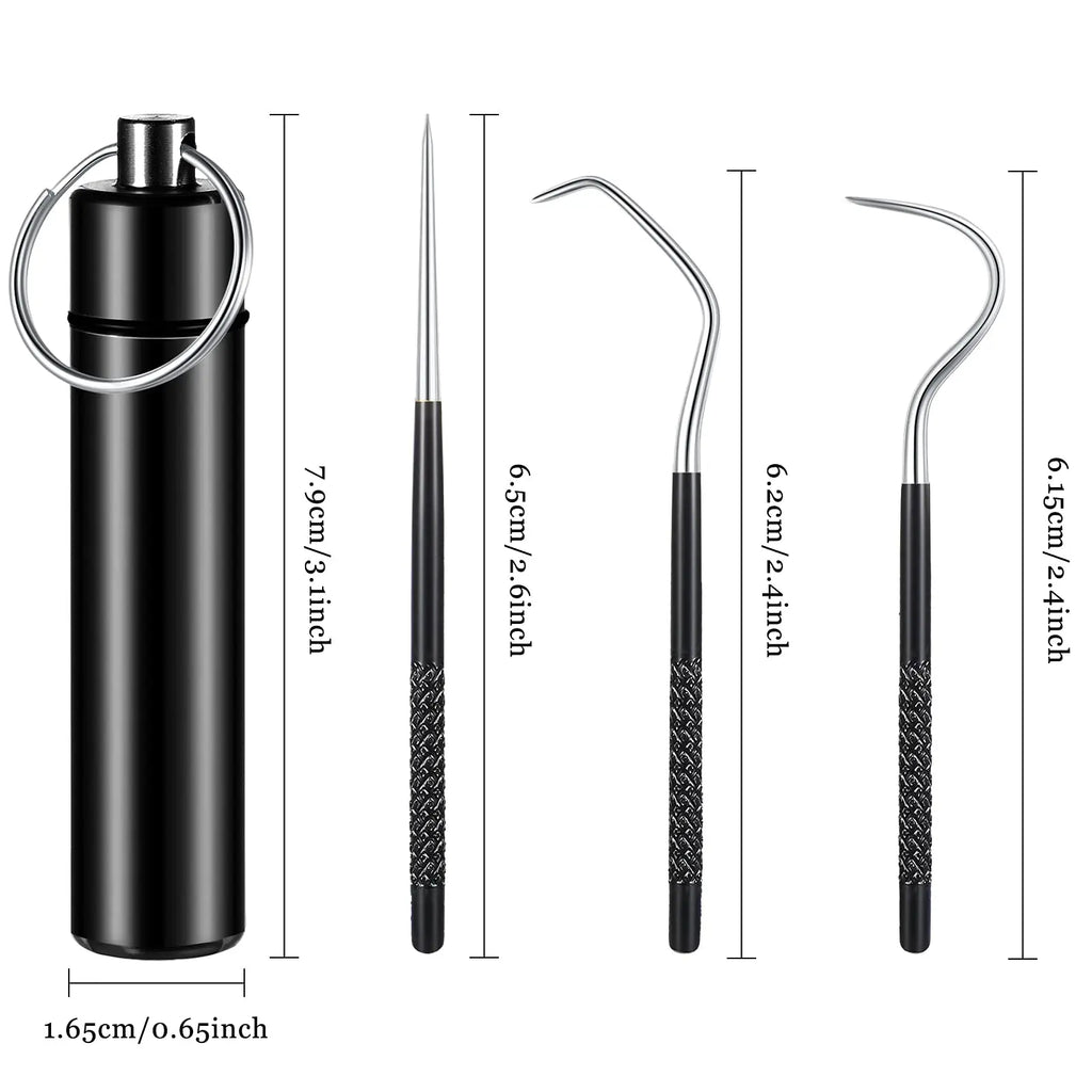 Portable Titanium Toothpick Set - Reusable Metal Stainless Steel Toothpicks with Holder for Camping, Travel & Daily Use