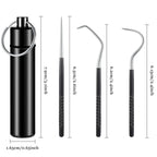 Portable Titanium Toothpick Set - Reusable Metal Stainless Steel Toothpicks with Holder for Camping, Travel & Daily Use