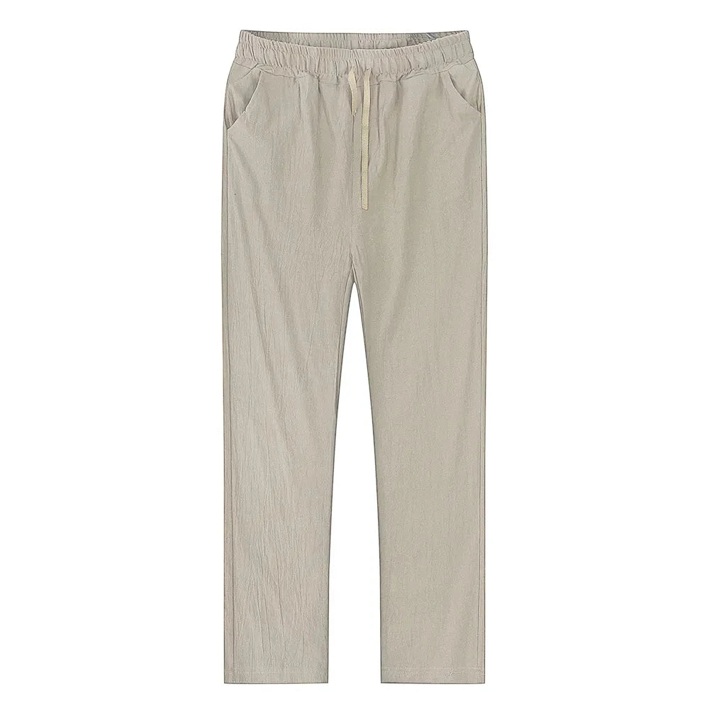 Linen-cotton streetwear pants