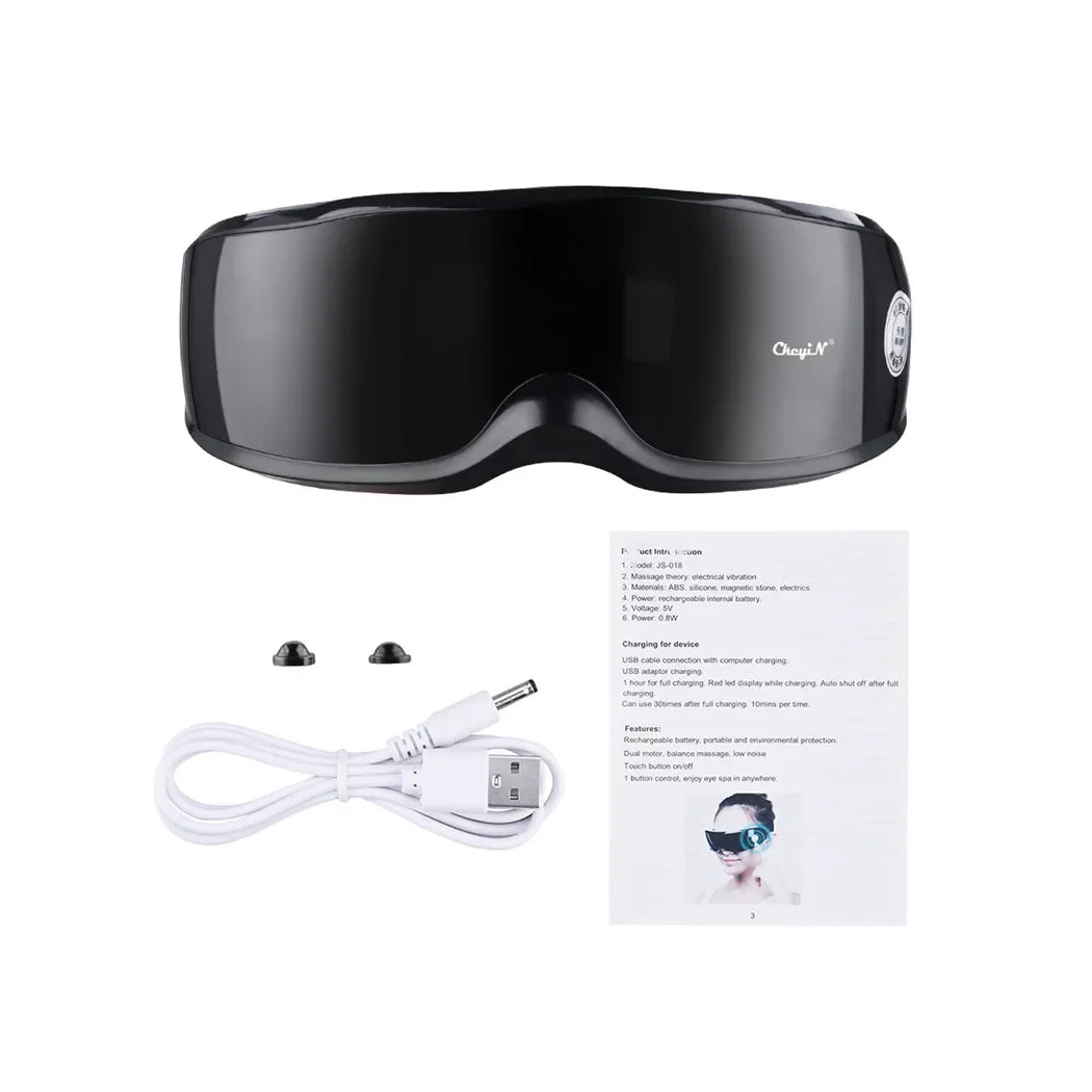 Aparat de Masaj Inteligent pentru Ochi  cu Terapie Magnetică & Vibrații - Dispozitiv Inteligent cu 9 Moduri pentru Relaxare, Reducerea Cearcănelor & Oboselii Oculare