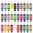 Pigment de rășină epoxidică în 30 de culori - Vopsea lichidă de rășină UV pentru realizarea de bijuterii DIY, arta cu rășină și colorarea artizanală