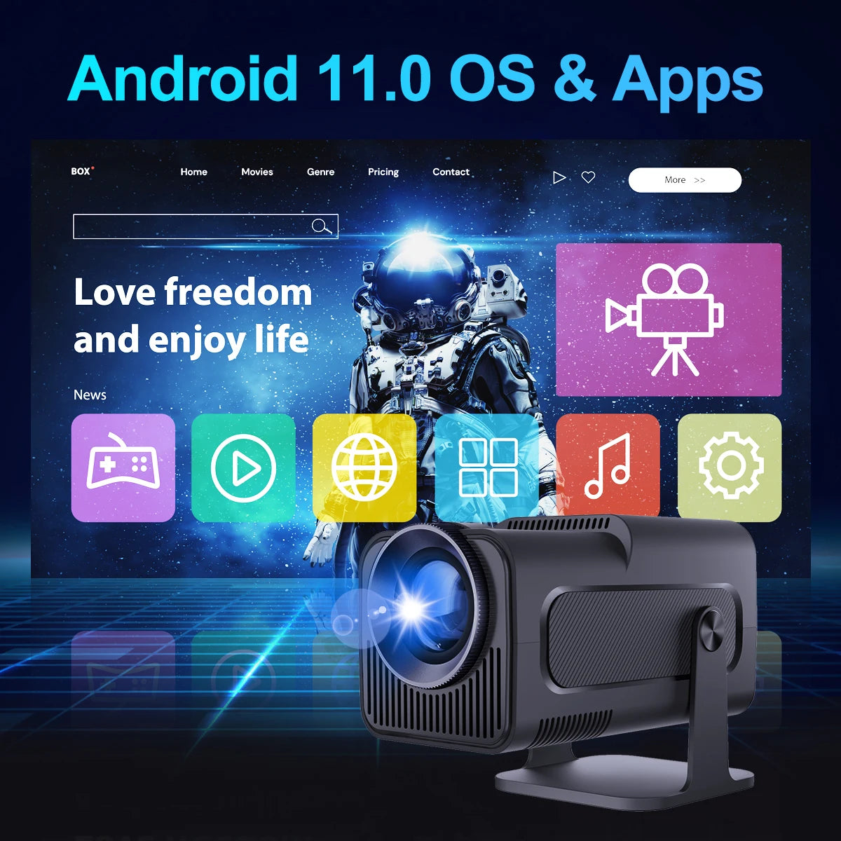 Proiector Magcubic HY320 4K Nativ 1080P | Android 11 | 390 ANSI | WiFi dual 6 și BT 5.0 | Cinema portabil 