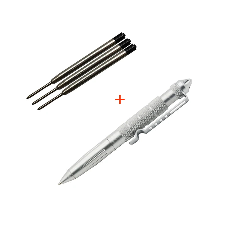 Pix tactic de auto-apărare - Aluminiu cu cap din oțel tungsten, cap pentru spart sticlă și design anti-alunecare, kit de supraviețuire