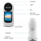 3MP PTZ Wi-Fi Baby Monitor with 2.8" Screen, Cry Detection & Video Call