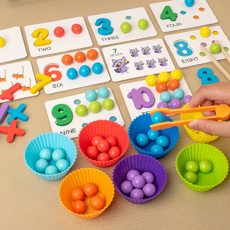Recuzită Montessori pentru Matematică - Puzzle de Pereche Cognitivă pentru Copii | Jucărie Ingenioasă pentru Dezvoltarea Abilităților Motorii Fine