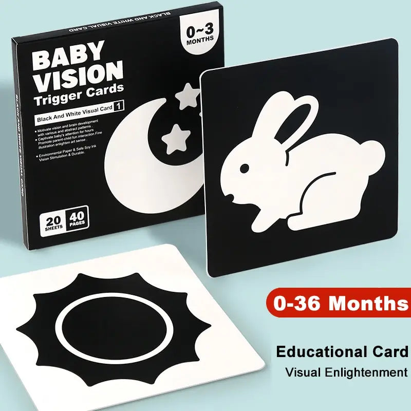 Carduri de stimulare vizuală pentru bebeluși Card flash Montessori cu contrast ridicat Cadou pentru sugari pentru copii Jucărie cognitivă