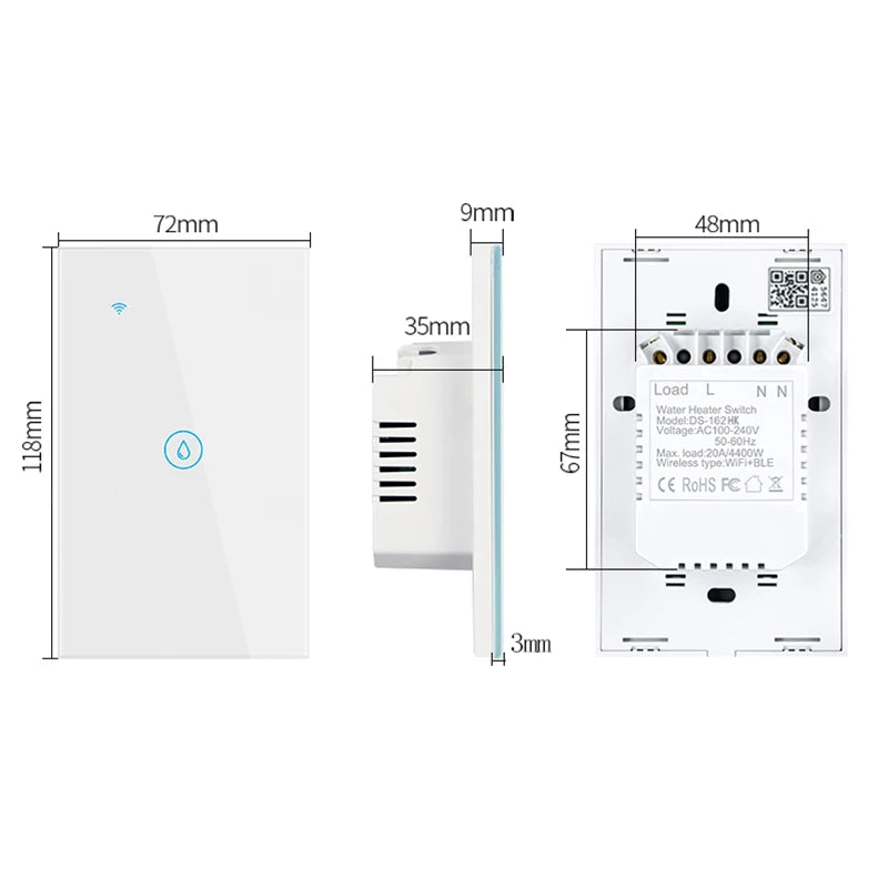 US/AU 20A HomeKit WiFi Boiler Switch | Smart Water Heater Control