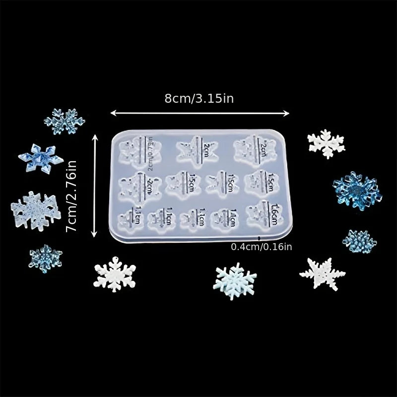 3Pcs Snowflake Silicone Molds - DIY Pendant Molds for Resin Casting and Holiday Crafts