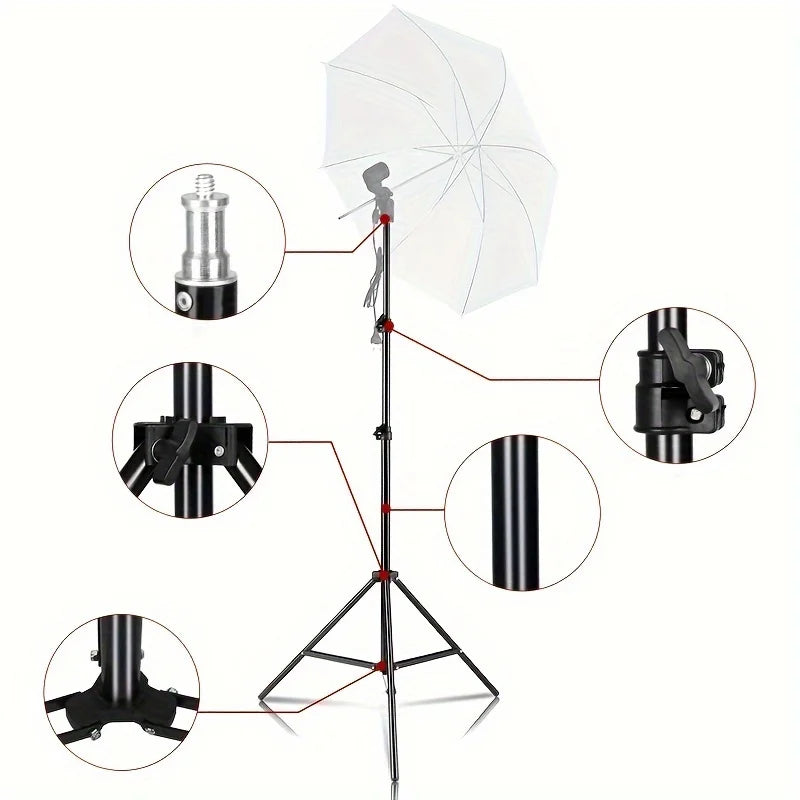 Metal Aluminum Alloy Light Stand - Portable Tripod for Softbox, LED Ring Light, Phone, and Camera