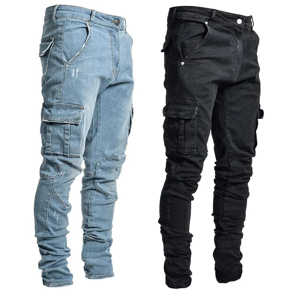 Tactical slim cargo jeans