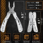 24-in-1 Portable Pocket Multitool, 420 Stainless Steel Pliers, Knife & Screwdriver