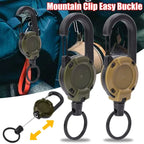 Heavy-Duty Retractable Keychain with Carabiner - 68cm Steel Wire Rope Reel for Outdoor, Work & Daily Carry, Durable Spring-Loaded Key Holder