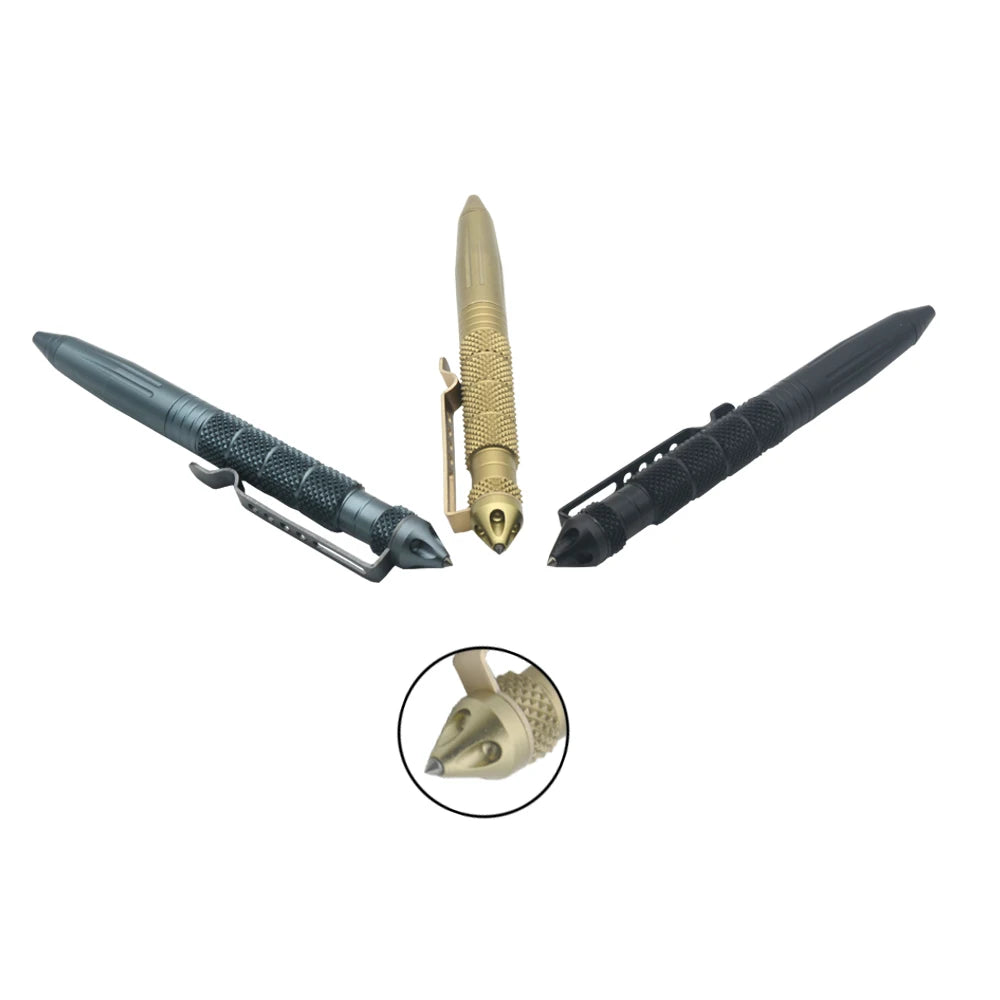 Pix tactic de auto-apărare - Aluminiu cu cap din oțel tungsten, cap pentru spart sticlă și design anti-alunecare, kit de supraviețuire