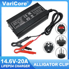 Încărcător de baterii Smart LiFePO4 VariCore 14,6V 20A - Încărcător de mare putere 110-220V 4S 12V pentru baterii litiu fier fosfat