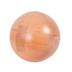 Wooden Kongming Lock Puzzle - Round Ball Shaped 3D Brain Teaser, Intelligence Toy for Adults & Kids