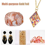 Golden & Silvery Foil Flakes - Decorative Metallic Fillings for Resin Jewelry Making, Nail Art, and Craft Projects