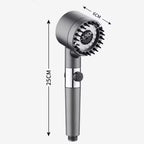 3-Speed Adjustable Shower Head with Filter - Portable Bathroom Showerhead with Massage Function, ABS Plastic, Includes Hose & Bracket