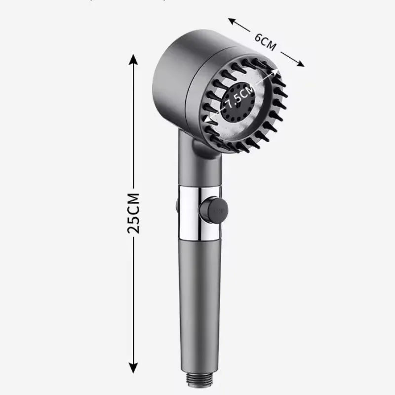 3-Speed Adjustable Shower Head with Filter - Portable Bathroom Showerhead with Massage Function, ABS Plastic, Includes Hose & Bracket