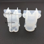 3D Mirror Christmas Deer Silicone Mold - DIY Crystal Epoxy Glue Mold for Aromatherapy, Gypsum, and Ornament Crafts