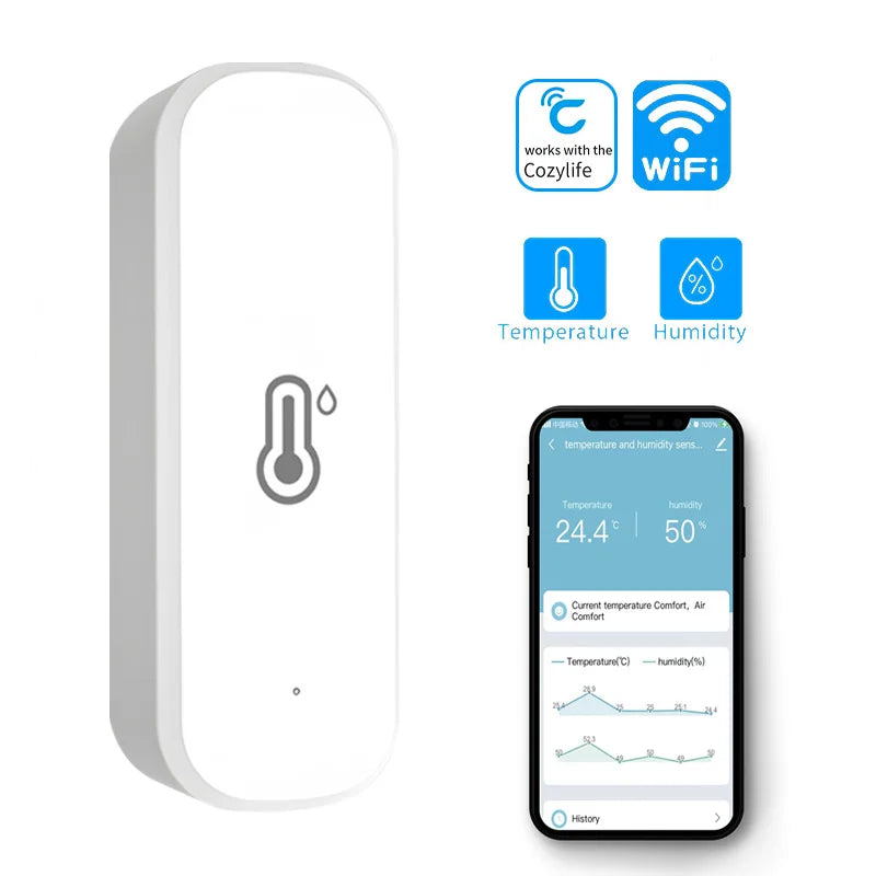 Cozylife Smart Temperature & Humidity Sensor, Indoor Hygrometer