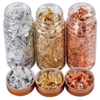 Golden & Silvery Foil Flakes - Decorative Metallic Fillings for Resin Jewelry Making, Nail Art, and Craft Projects