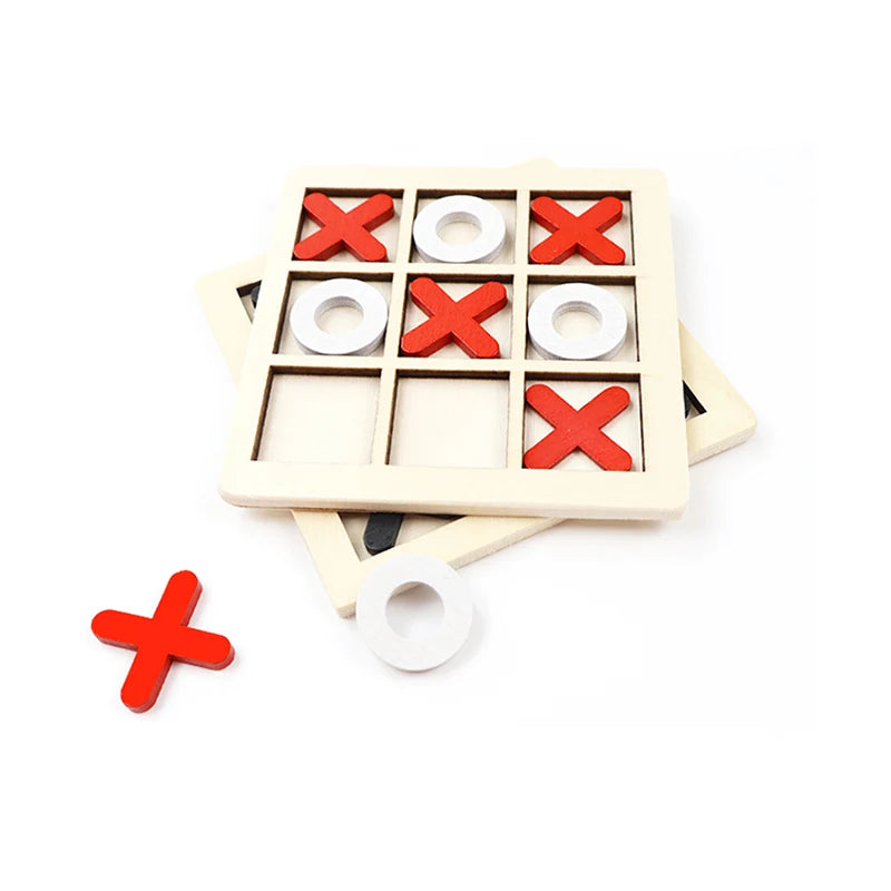 Joc X și 0 din Lemn – Puzzle Educațional pentru Copii și Distracție în Familie - Tic Tac Toe
