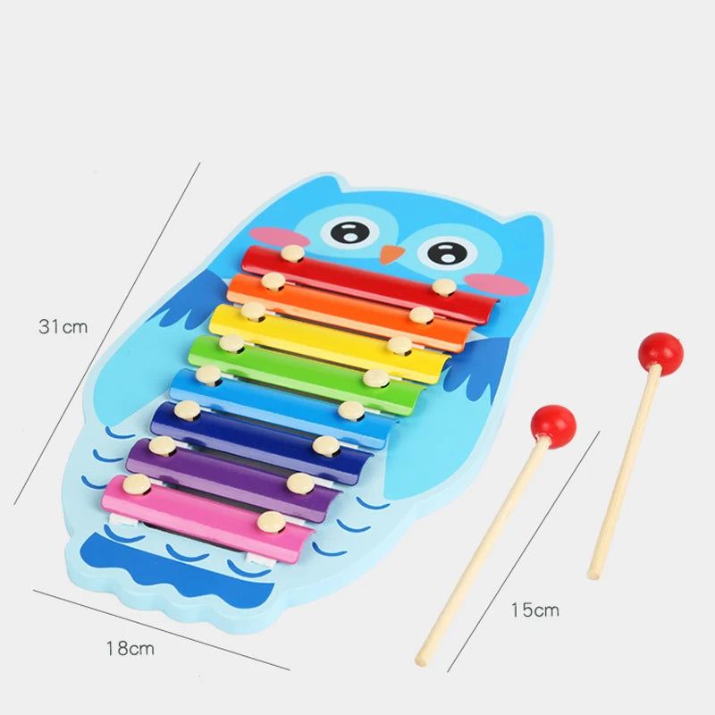 Xilofon din Lemn cu 8 Note - Instrument de Percuție Educațional pentru Copii & Începători | Cadou Aniversar Ideal
