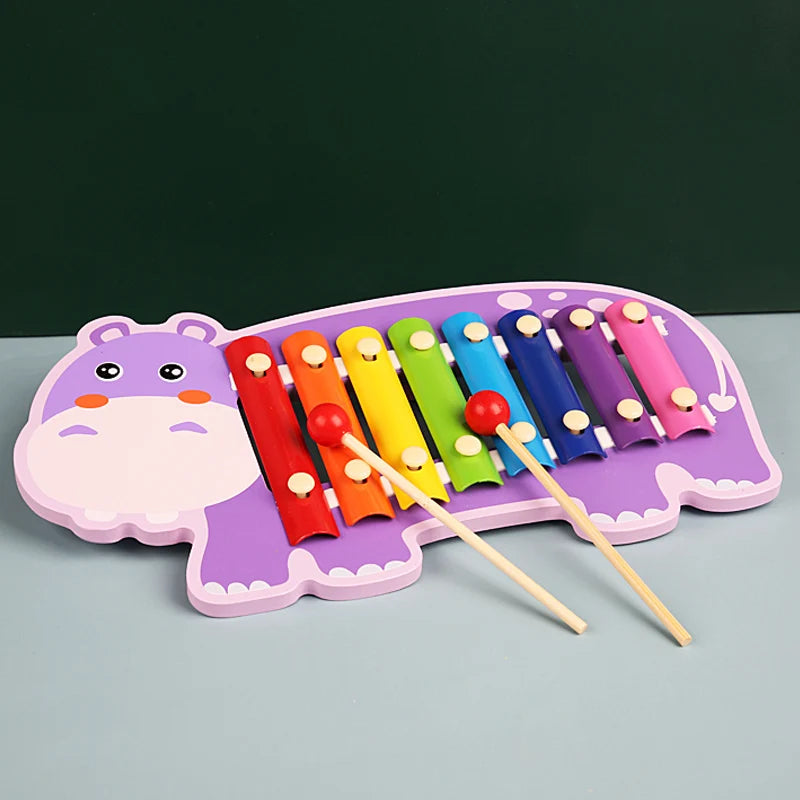 Xilofon din Lemn cu 8 Note - Instrument de Percuție Educațional pentru Copii & Începători | Cadou Aniversar Ideal