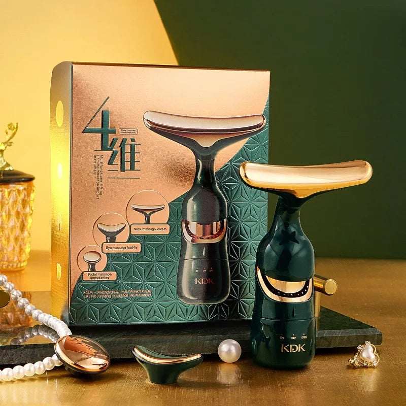 Dispozitiv de Lifting Facial 3 în 1 - EMS pentru Gât, Față & Ochi | Lifting, Reducerea Ridurilor & Anti-Îmbătrânire