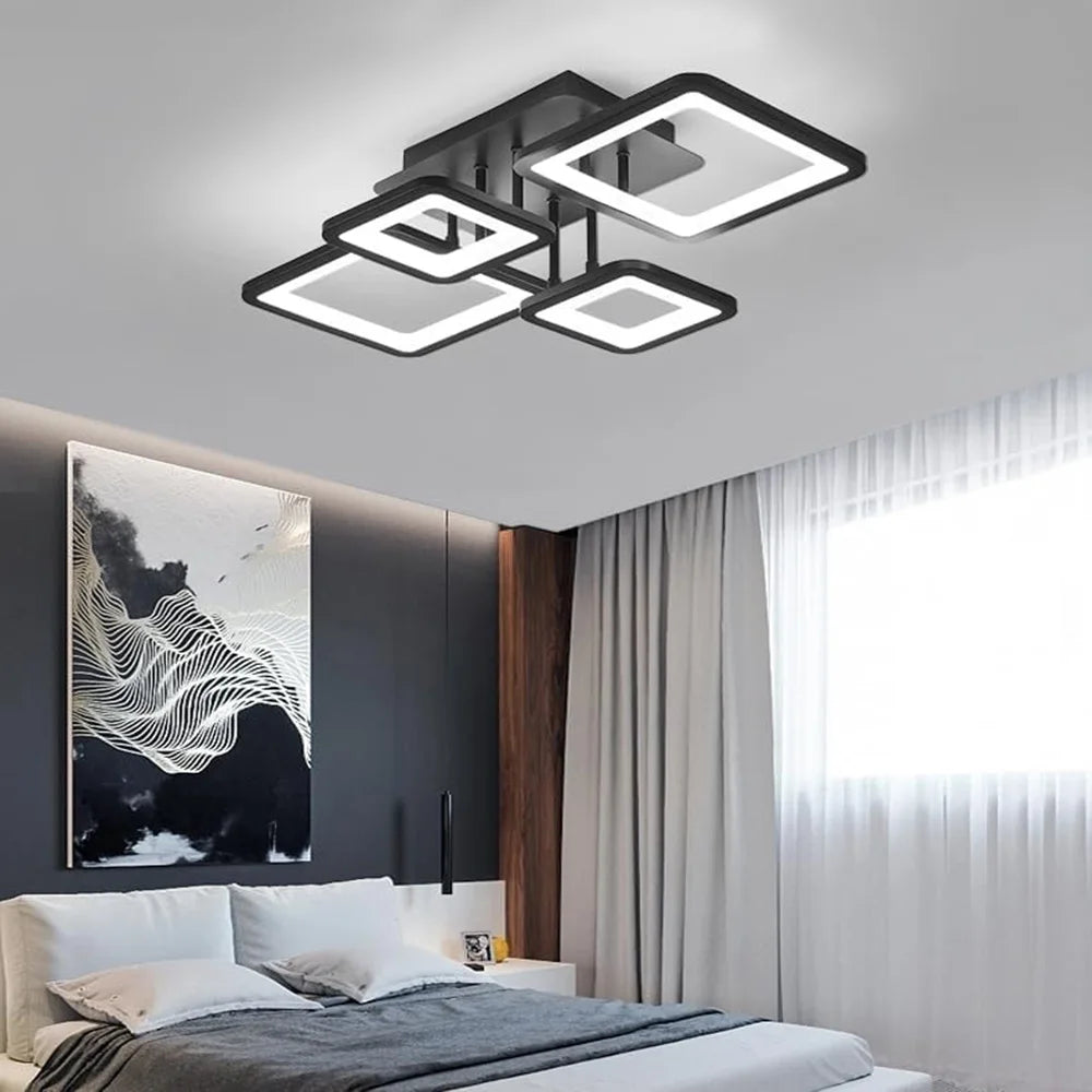Modern LED Ceiling Light, 54W Dimmable Ceiling Lamp with Remote Control