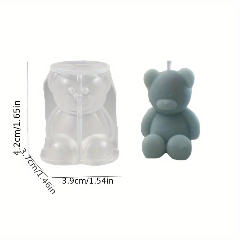 Mold din silicon ursuleți pentru lumânări parfumate, fabricarea săpunului și turnarea în rășină - matriță drăguță în formă de animal pentru artizanat și decorațiuni interioare