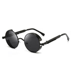 Ochelari de soare retro punk unisex – ochelari oglindă rotunzi reflectorizanți cu ramă metalică