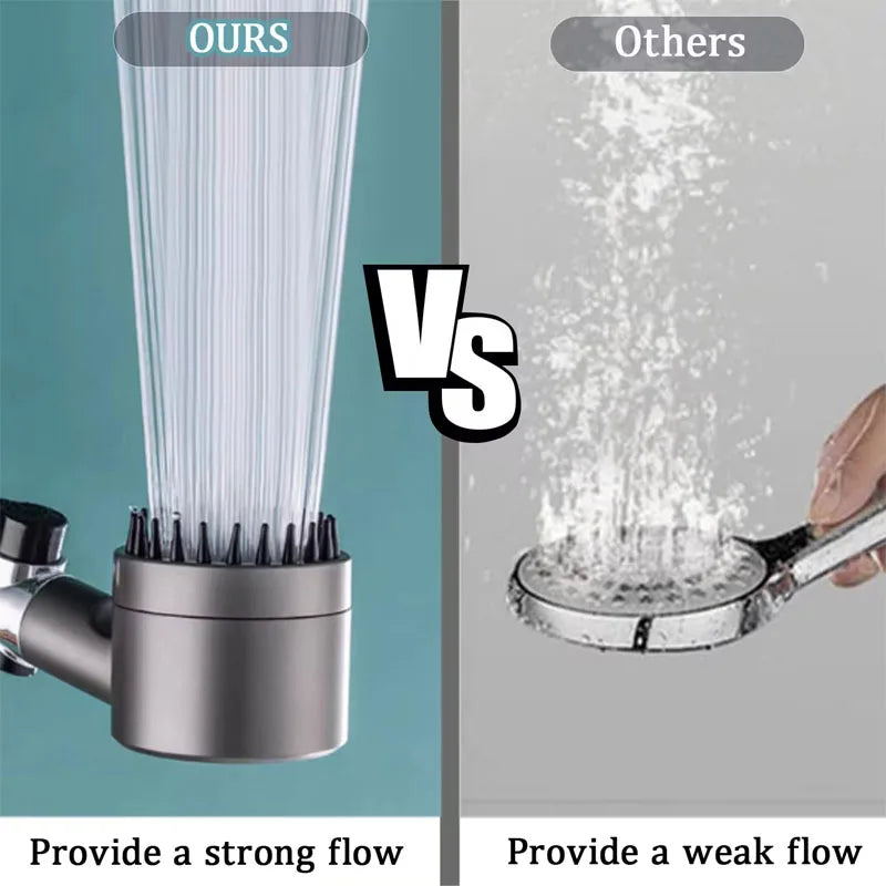 3-Speed Adjustable Shower Head with Filter - Portable Bathroom Showerhead with Massage Function, ABS Plastic, Includes Hose & Bracket