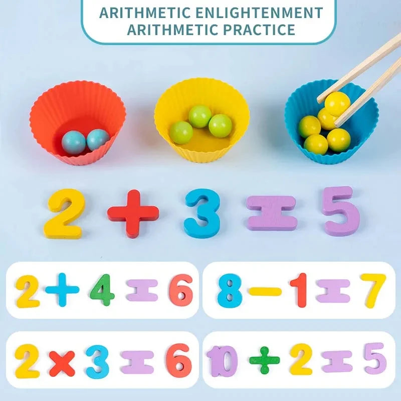 Recuzită Montessori pentru Matematică - Puzzle de Pereche Cognitivă pentru Copii | Jucărie Ingenioasă pentru Dezvoltarea Abilităților Motorii Fine