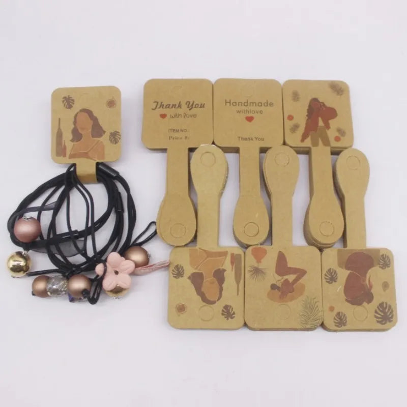 Set de 50 de cartonașe pentru bijuterii – Etichete din hârtie pentru coliere/accesorii de păr
