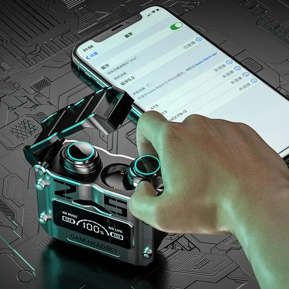 Căști originale Bluetooth 5.3 fără fir M25 TWS cu ANC, control tactil, încărcare fără fir