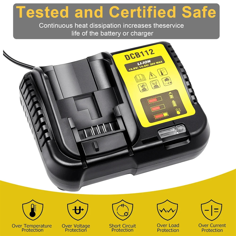 Încărcător de baterii cu litiu DCB112 2A pentru DeWalt