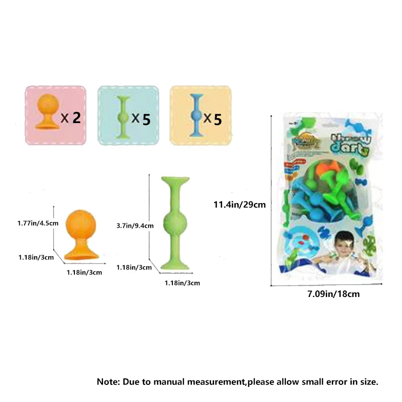 Set de Jucării cu Ventuză - Săgeți Moi & Blocuri de Construcție | Jucărie Pop Fidget Interactivă pentru Copii & Părinți